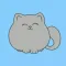 Circle Grey Kitty Stickers