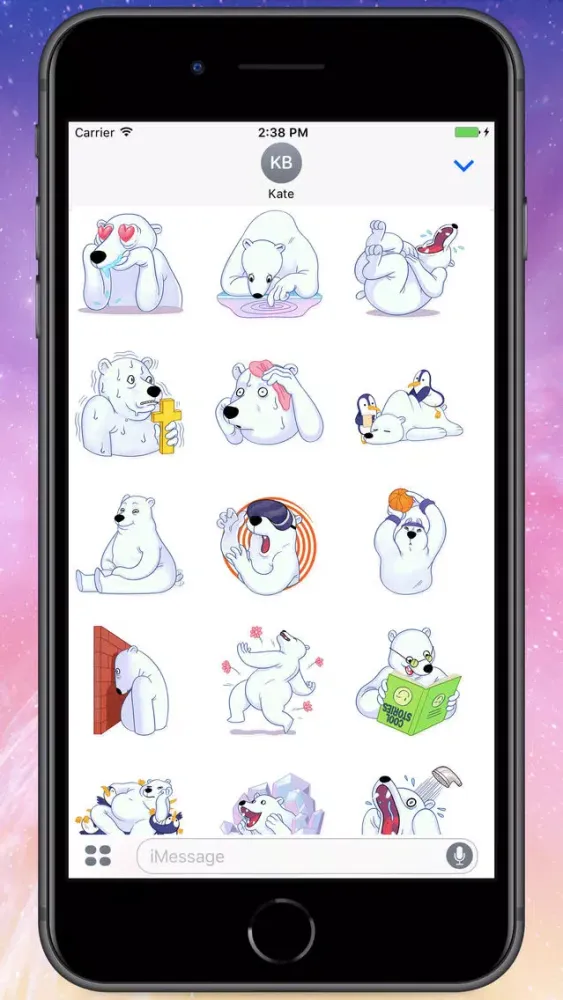 Capturas de pantalla de Iced White Bear Stickers