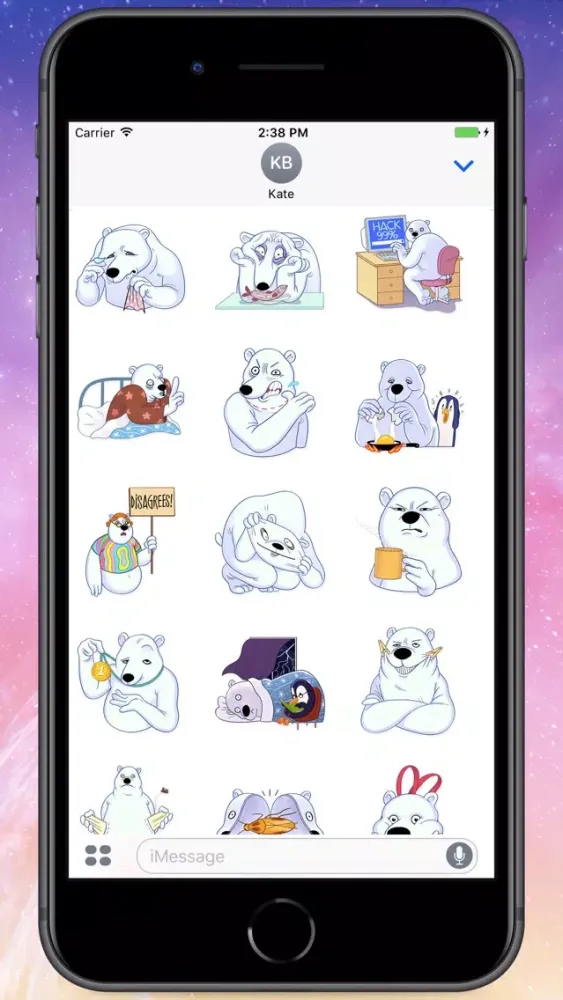 Capturas de pantalla de Iced White Bear Stickers