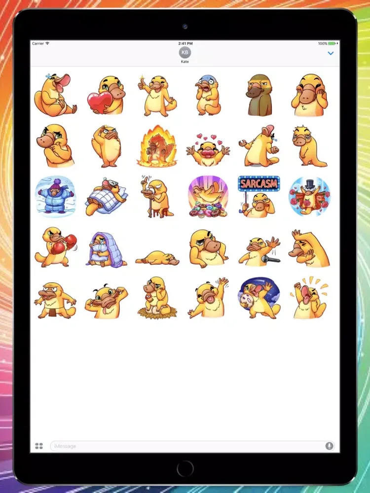 Zrzuty ekranu Funny Platypus Stickers iPad 