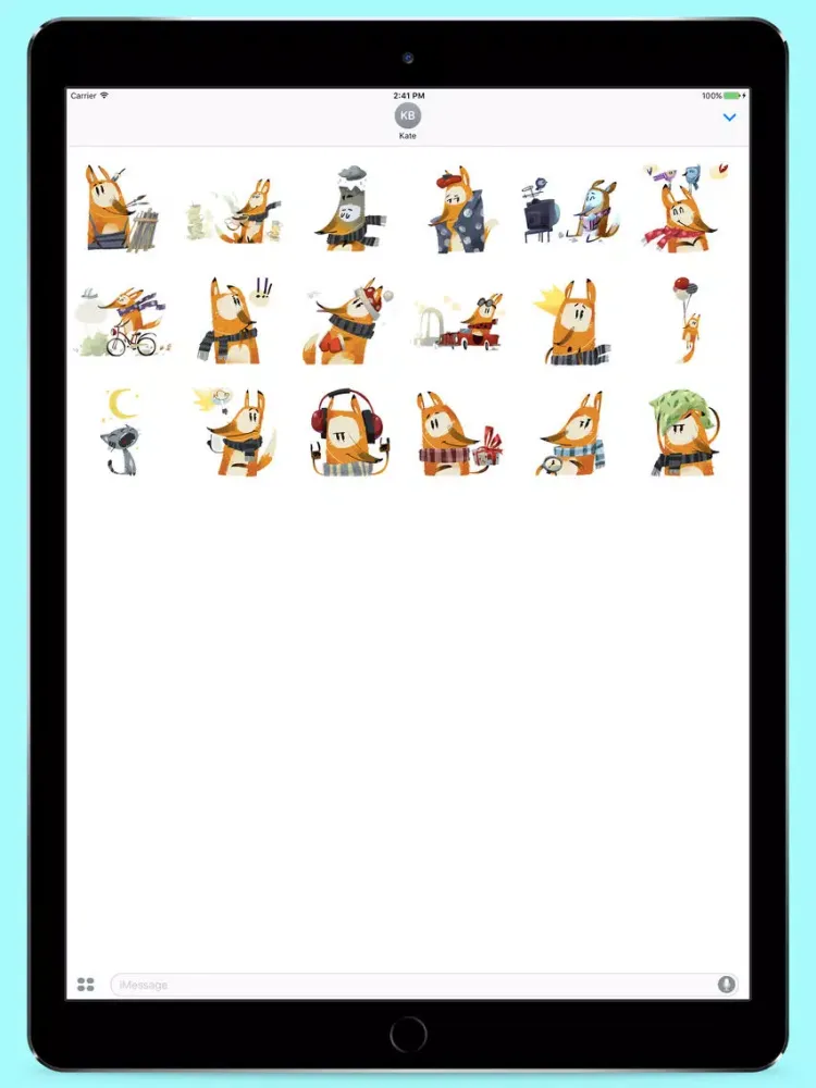 Fox in Scarf Stickers iPad 应用截图