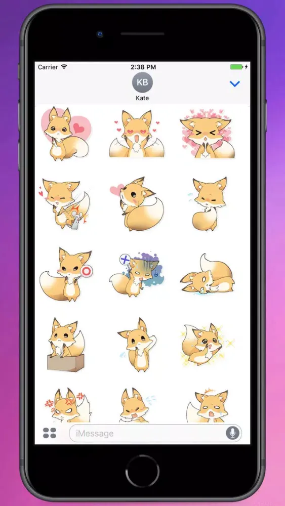 Cute Girly Fox Stickers स्क्रीनशॉट