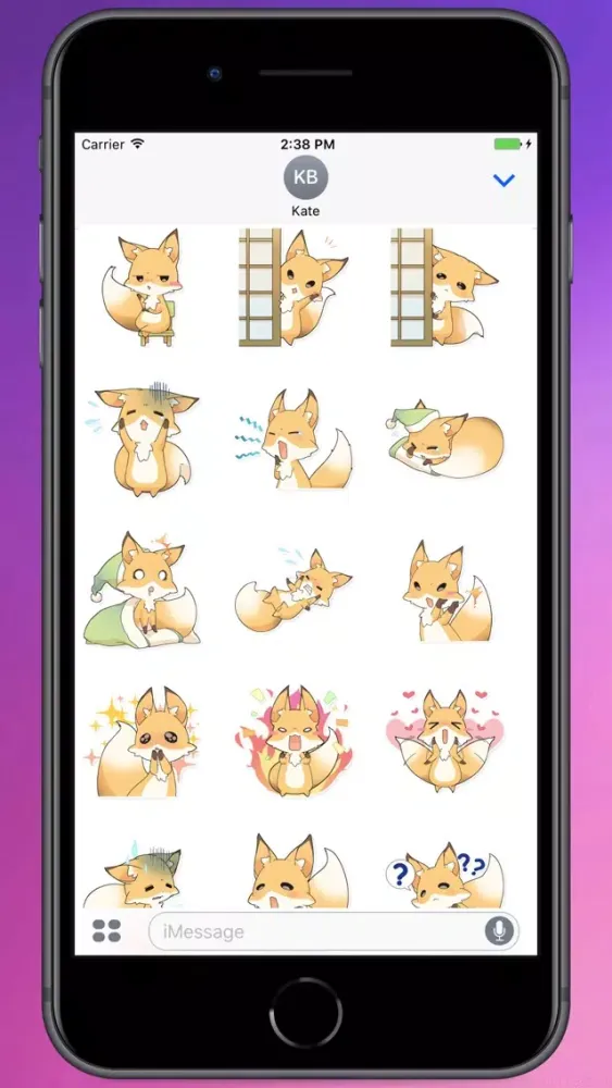 Cute Girly Fox Stickers स्क्रीनशॉट
