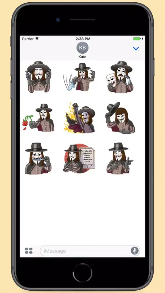 Capturas de pantalla de Guy Fawkes Stickers
