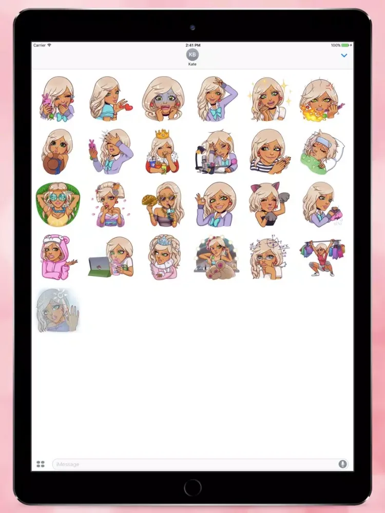 تصاویر Blondie Girl Stickers iPad 