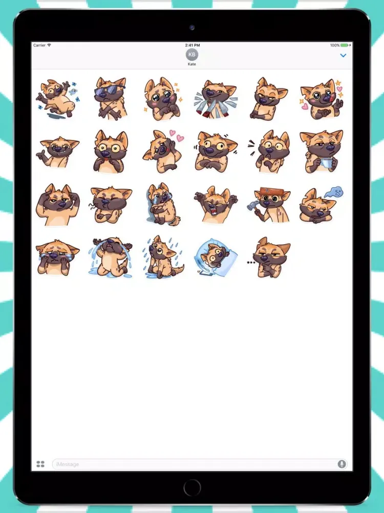 Tangkapan layar Funny Hyena Stickers iPad 