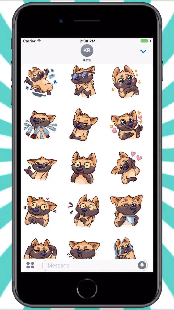 Tangkapan layar Funny Hyena Stickers