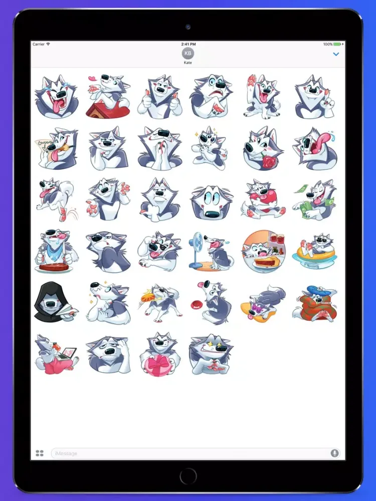 Capturas de tela do Husky Goodboy Stickers iPad 