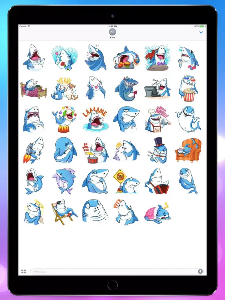 Capturas de pantalla de Funny Mr.Shark Stickers iPad 
