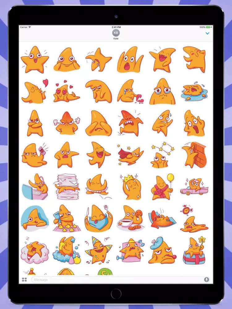 Cool Orange Star Stickers iPad  Screenshots