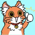 Orange Fluffy Cat Stickers