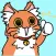 Orange Fluffy Cat Stickers