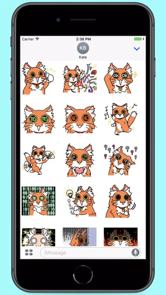 Orange Fluffy Cat Stickers应用截图