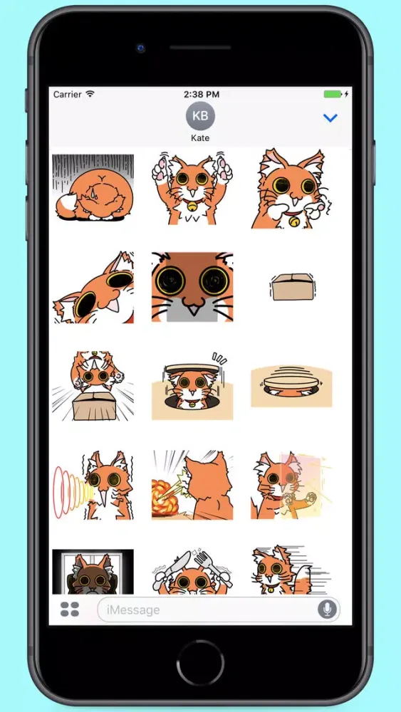 Orange Fluffy Cat Stickers应用截图