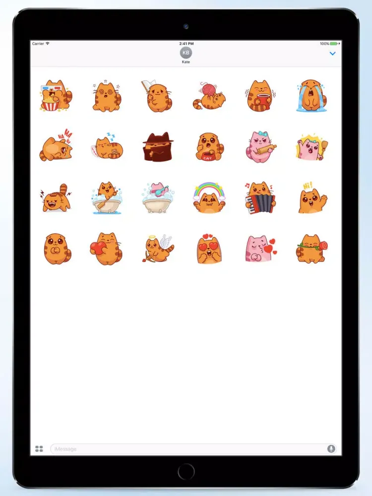 Oval Cat Stickers iPad  Screenshots