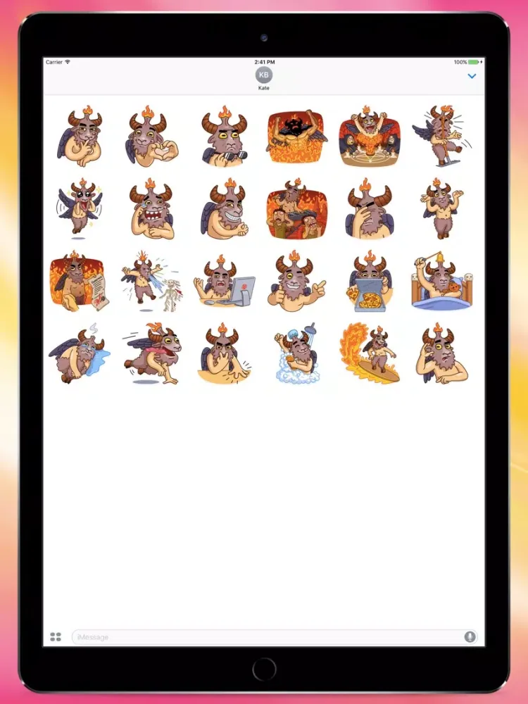 Funny Devil Stickers iPad  स्क्रीनशॉट