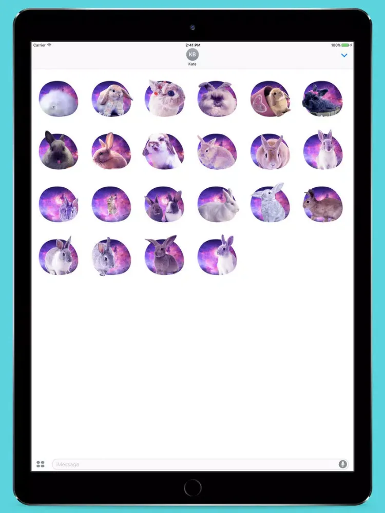 ภาพหน้าจอของ Space Bunnies Stickers iPad 