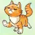 Striped Orange Cat Stickers