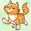 Striped Orange Cat Stickers Striped Orange Cat Stickers