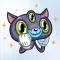 Three Eyes Cat Stickers