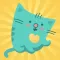Green Square Cat Stickers