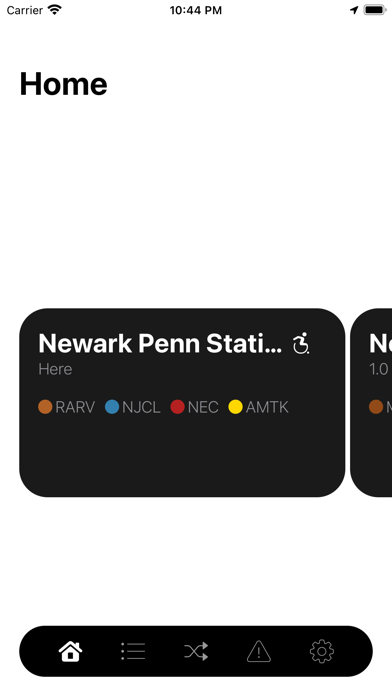 Tangkapan skrin New Jersey Rail Departures
