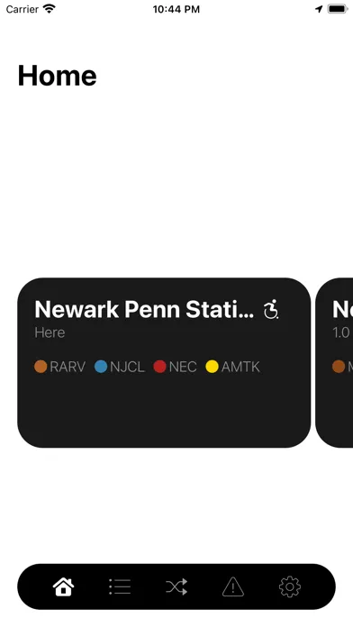 Tangkapan skrin New Jersey Rail Departures