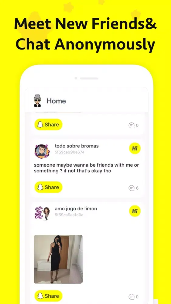 Yubi-make new snapchat friends سکرین شاٹس
