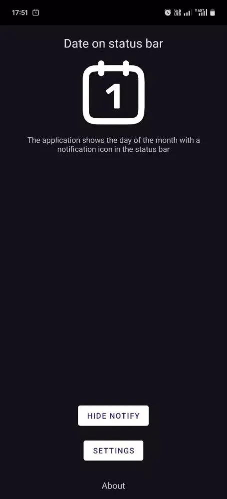 Date on status bar應用截圖