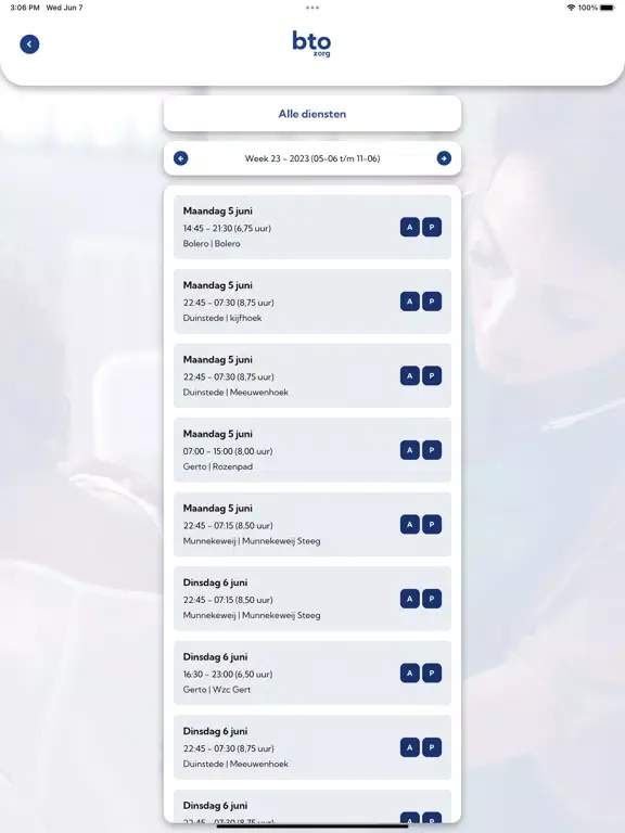 BTO Zorg iPad  Screenshots