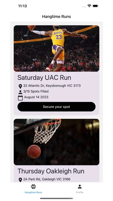 Capturas de tela do Hangtime Basketball