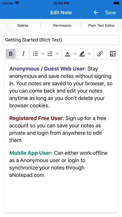 Ảnh chụp màn hình của a Notepad - Take & Share Notes