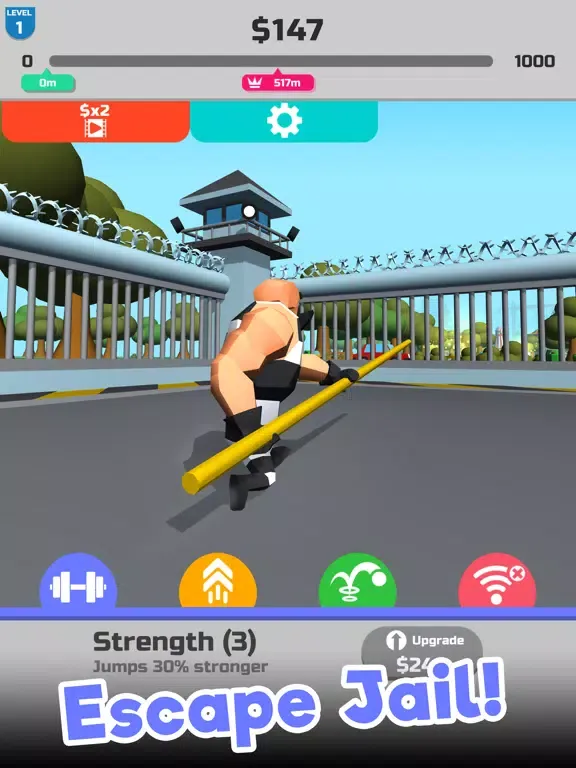 Tangkapan skrin Mr Pole Vault: Escape Plan iPad 