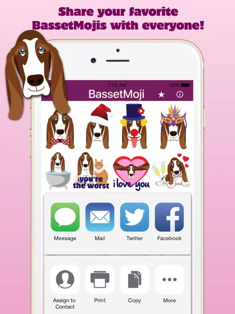 BassetMoji iPad  Screenshots