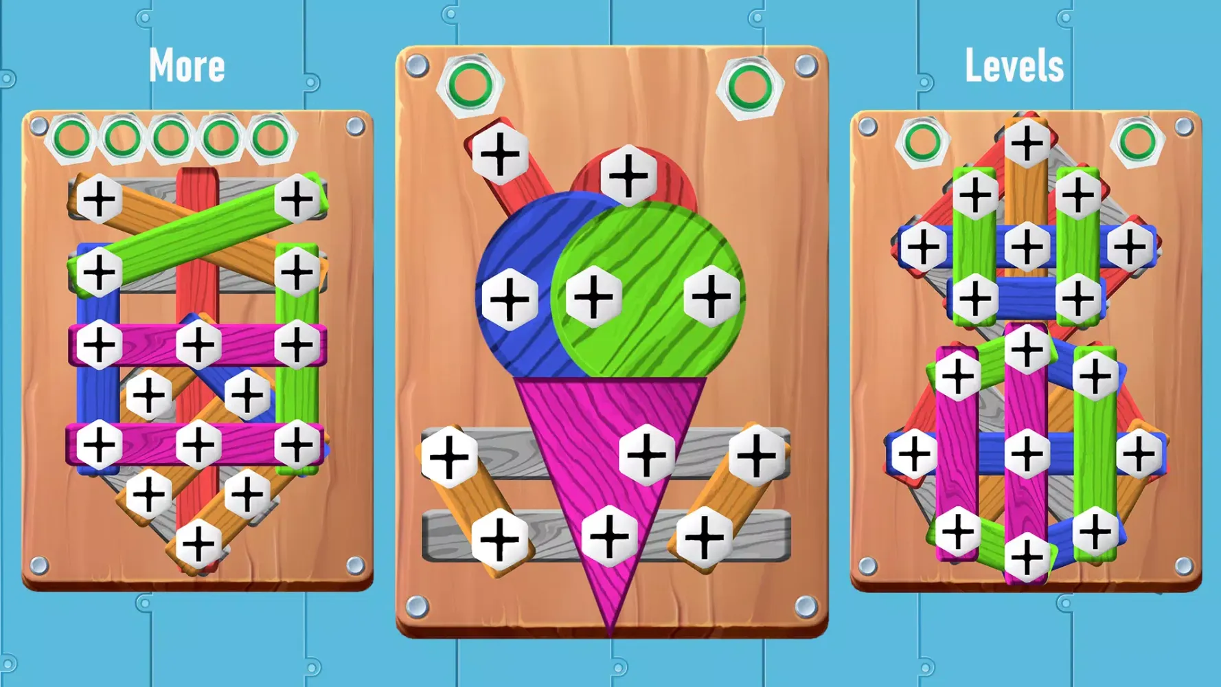 صور Screw Wood Nuts & Bolts Puzzle