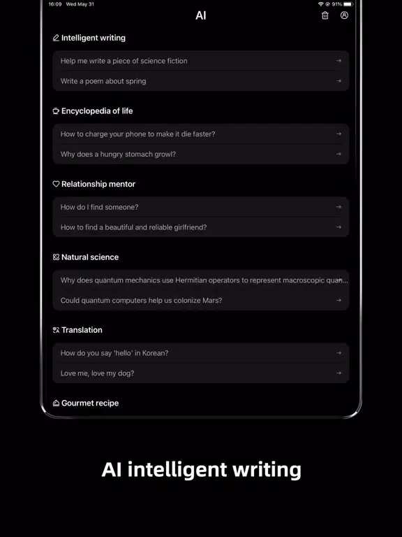 Chat AI-Ask AI Open Bot iPad Screenshots