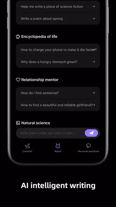 Chat AI-Ask AI Open Bot Screenshots