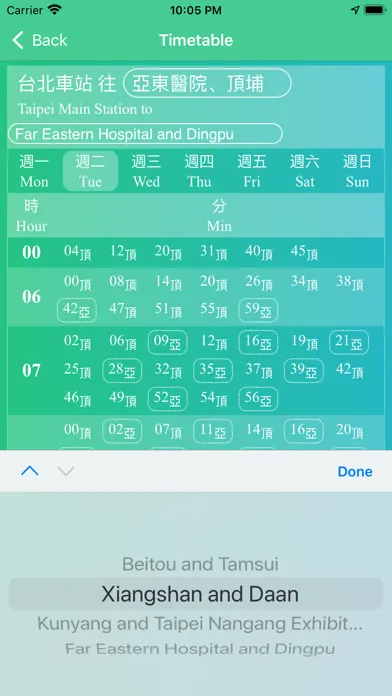Capturas de tela do Taipei Metro Map
