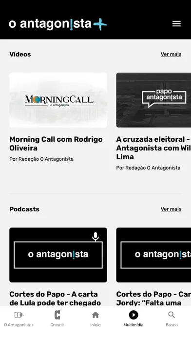 Tangkapan skrin Antagonista + Crusoé