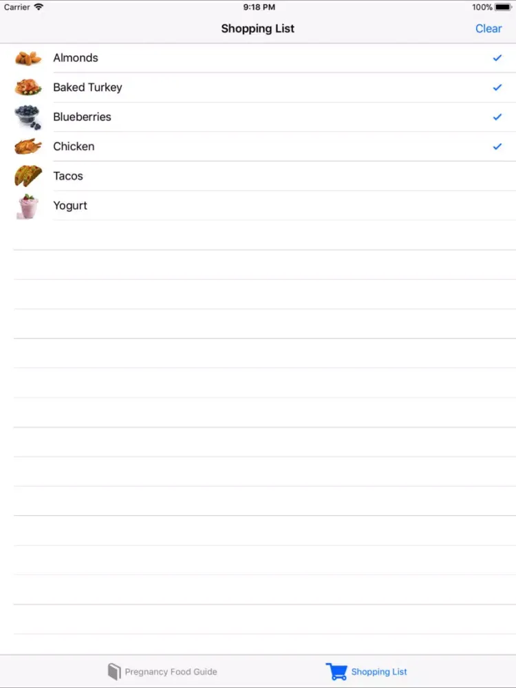Pregnancy Food Guide iPad  스크린샷
