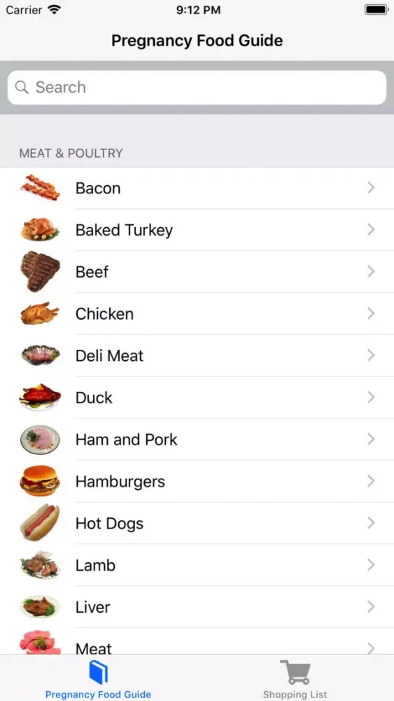 Pregnancy Food Guide 스크린샷