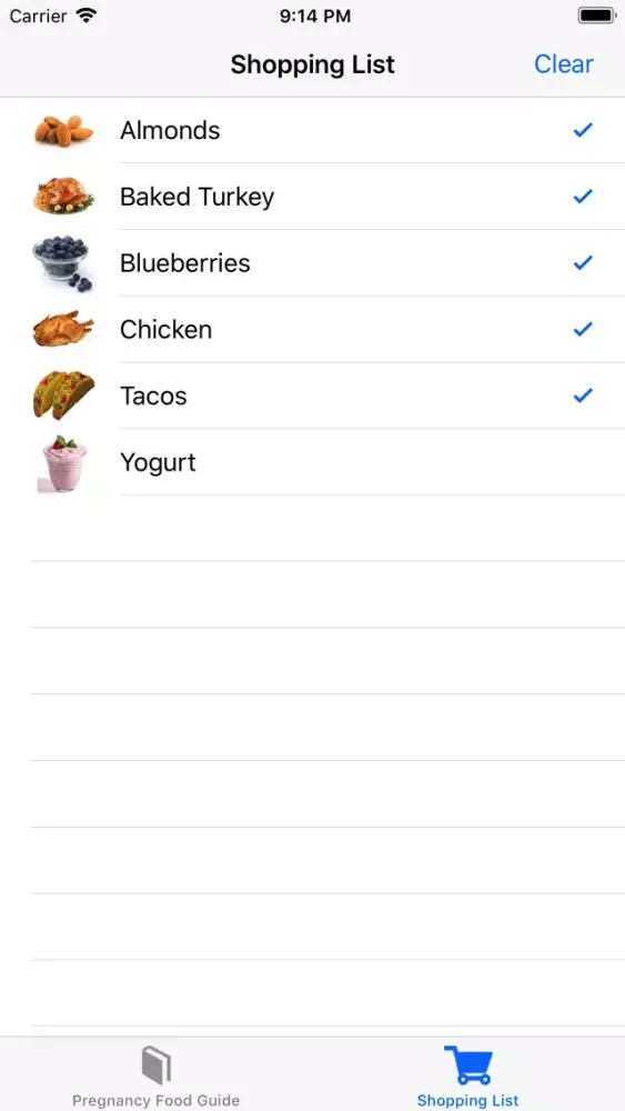 Pregnancy Food Guide 스크린샷
