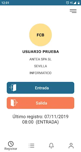 AnteaCheckIn Registro Horario Screenshots