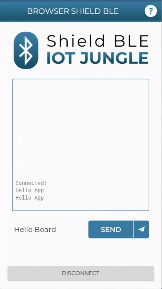 ภาพหน้าจอของ BLE Browser
