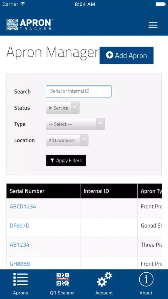 Apron Tracker سکرین شاٹس
