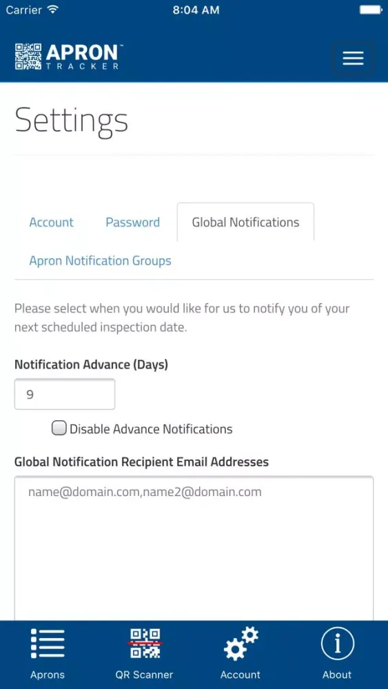 Apron Tracker سکرین شاٹس
