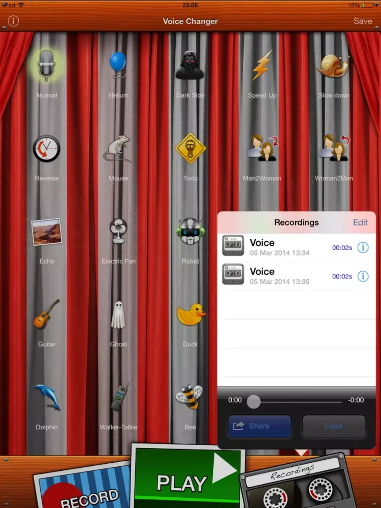 ภาพหน้าจอของ Voice Changer Lite iPad 