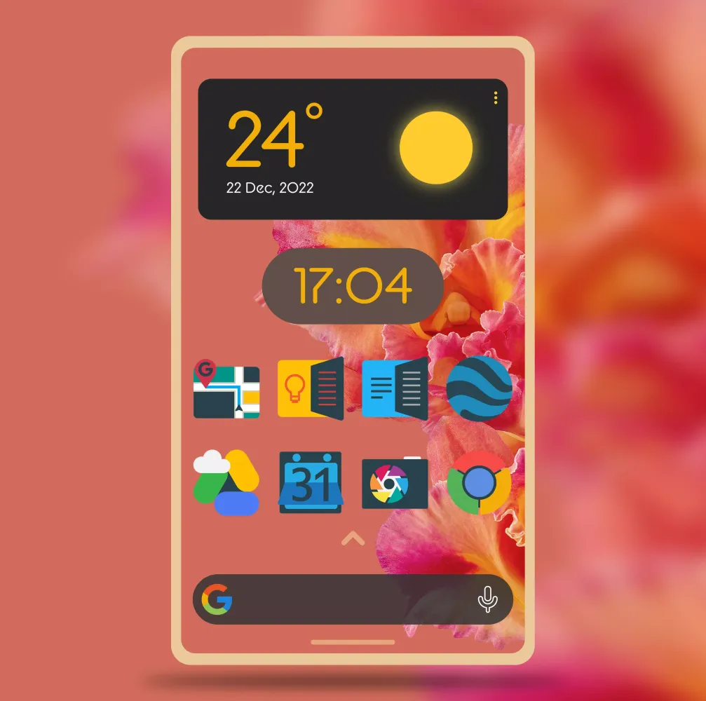 Tangkapan layar Mellow Dark Icon Pack