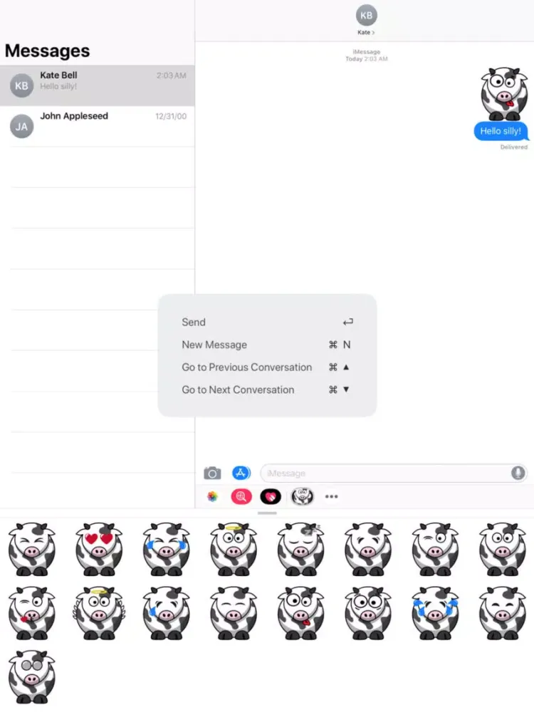 Moo Stickers iPad  Screenshots