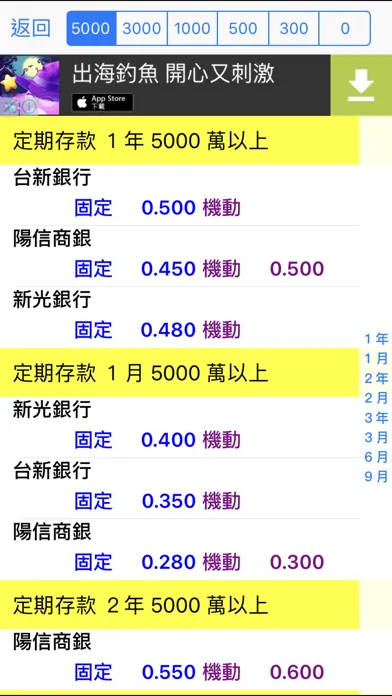 銀行存款利率应用截图